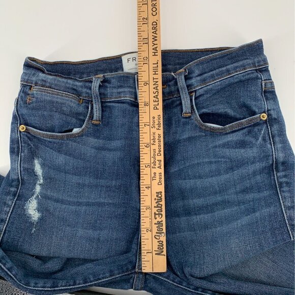 FRAME Le High Skinny Jeans Raw Hem, Distressed, Shredded Knees Size 26 - Picture 8 of 11